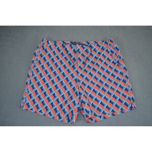 Fair Harbor Men's The Sextant Casual 6" Swim Trunks Blue Red Geometric Size 34